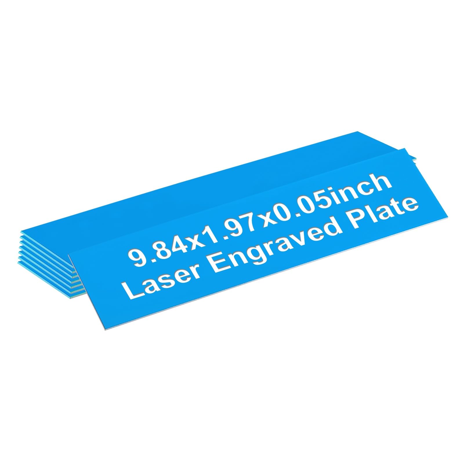 PATIKIL Blank Name Plates, 9.84x1.97" Engraved Name Plates Name Plate Personalized Custom Door Signs Desk Tags for Office Classroom, Sky Blue with White Letter, 8 Pcs