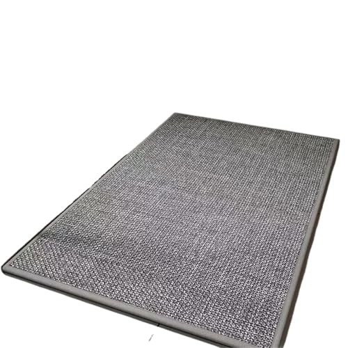 EnxJire Woven Door Mat Linen Weave Kitchen Floor Mat Washed Rug Rubber Bottom Twill Flax Entry Door Long Carpet(Grey,100X120CM)