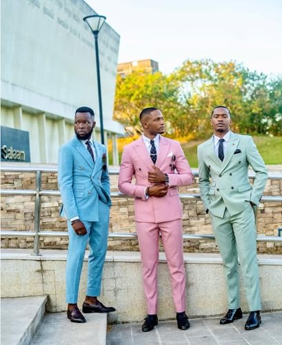 2 Piece Mens Suit Double Breasted Suits Men Formal Slim Fit Suit for Men Blazer Pants Wedding Groomsmen Suits2