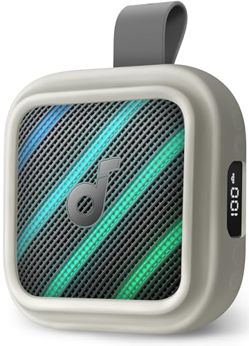 Image of Geiomoo Silicone Cover for Anker Soundcore Boom Go 3i Case, Soft Flexible Scratch Resistant Protective with Carabiner (Gray)