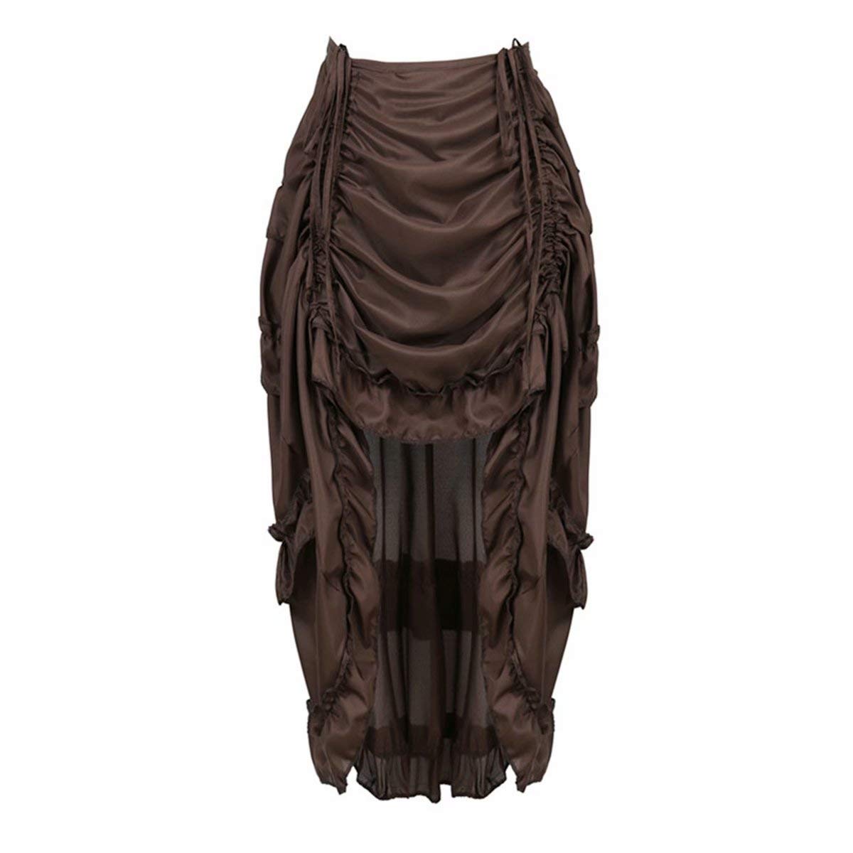 Josamogre Steampunk Korsett Corsage Neckholder Kostüm mit asymmetrischer Spitzenrock und Bluse Karneval Fasching Halloween