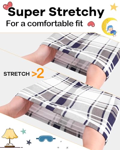 Image of DAUGHTER QUEEN Boys Pajamas 4 Pieces Long Set 100% Cotton Sleepwear Size 18 Months-12 Years