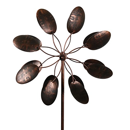 Garden Kinetic Wind Spinner: Bronze Leaves
