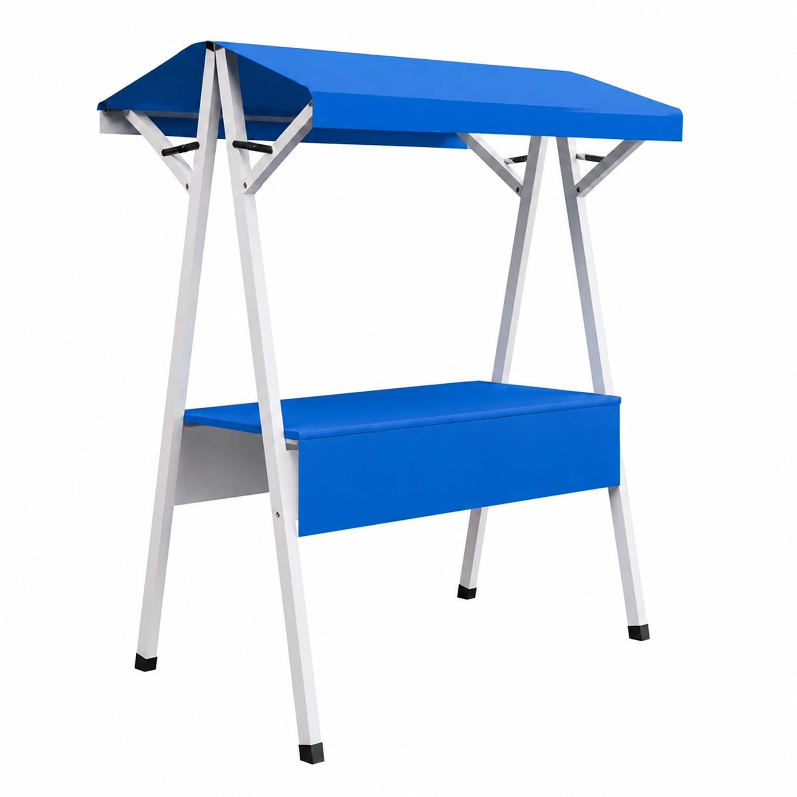 Składane Stoisko Targowe z Daszkiem, Przenośne Stoisko Sprzedawcy | Wodoodpornym i Odpornym na UV Daszkiem Oxford, Wzmocniona Rama ze Stali Węglowej(Blue,190cm/75in)