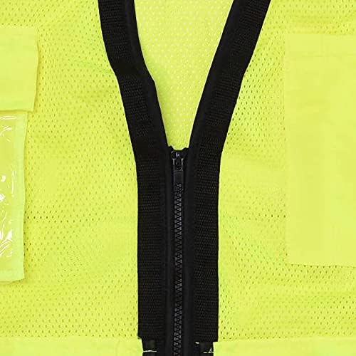 Type R Class 2 Heavy Duty Surveyor Safety Vest, Zipper, M, Green, Size: M view 4