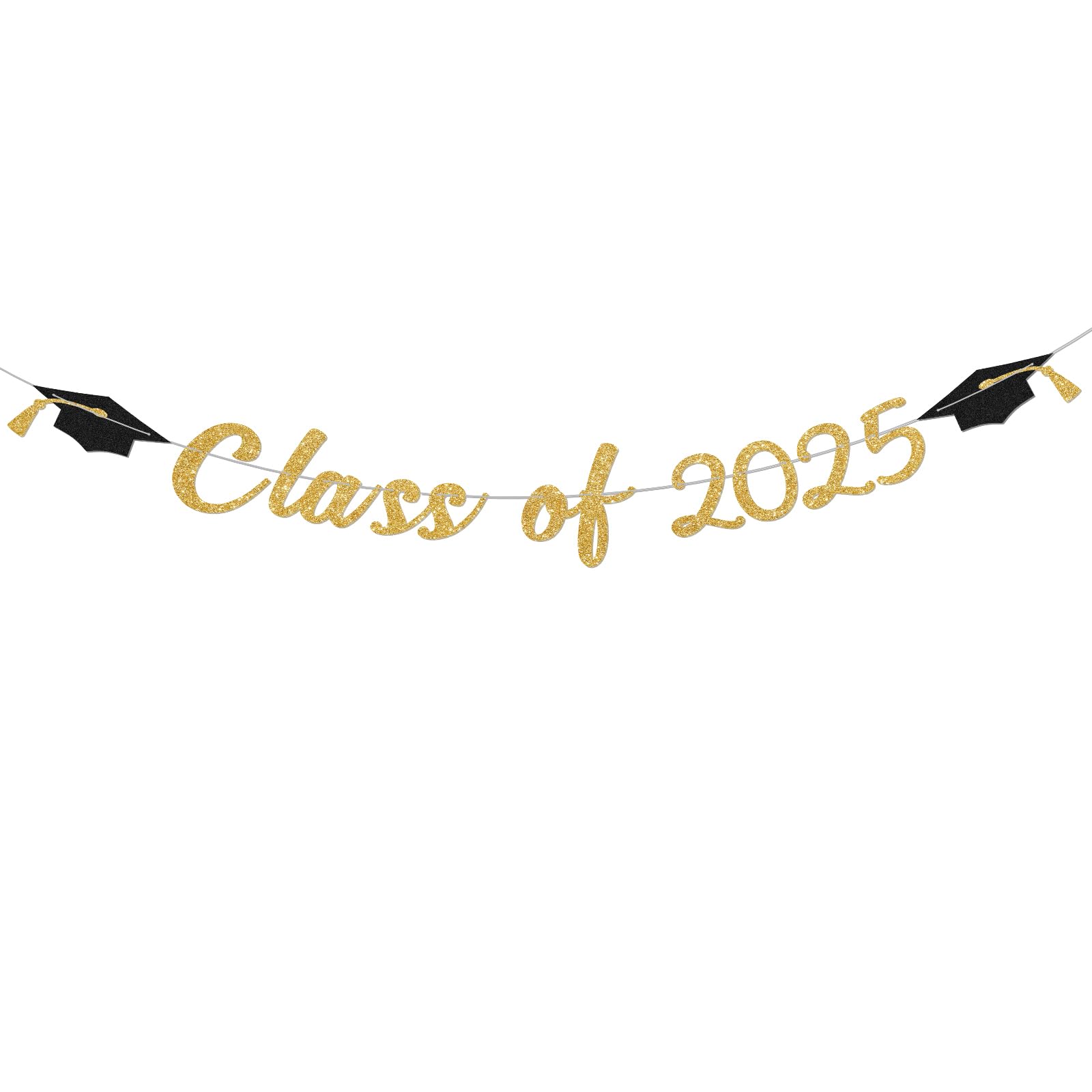 Class of 2025 Banner Gold Glitter Grad Decorations 2025 for Fireplace Wall Photo Backdrop Senior Party Decor 2025 Graduation Accessories for High