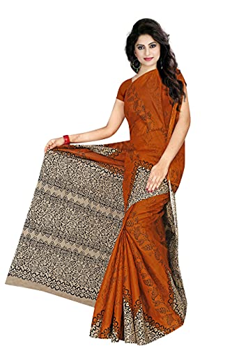 Image of TAMAIRA FASHION Mulmul Pure Cotton Saree For Woman Floral Block Printed |Office Wear Daily Wear Sarees For Women Without Blouse Piece