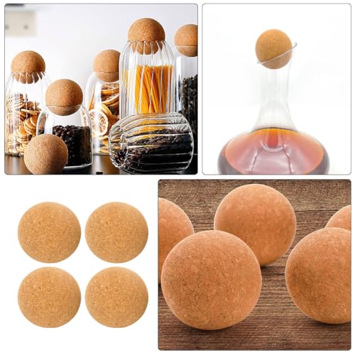 Tapón de vino de corcho natural de 5 cm con sellado hermético anticenizas para jarras, 4 uds 8