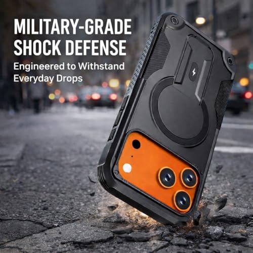 Image of Vanta MagSafe Compatible Back Cover Case for iPhone 17 Pro | Military Grade Shockproof Protection with Built-in Kickstand