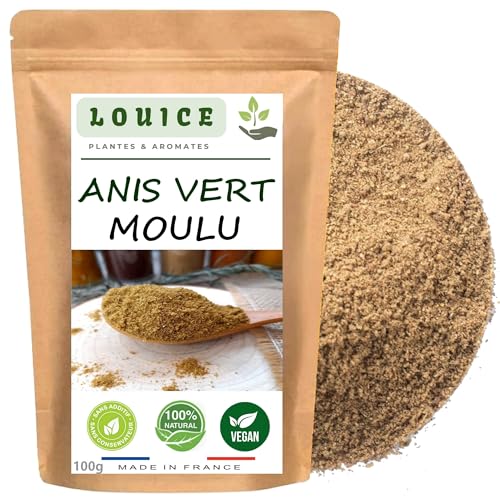 Anis Vert Moulu , Poudre d’Anis 100g - Saveur douce & anisée pour pâtisserie, tisane, cuisine orientale et digestion naturelle