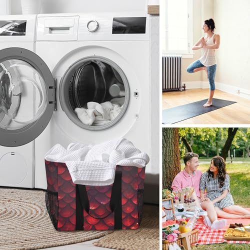 KLL Utility Beach Tote with Handles Foldable Sandproof Car Tote 7