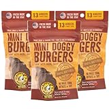 Happy Howie's Mini Doggy Burgers - Natural Healthy Dog Treats, Made with Real Beef, Long Lasting, Chewy, Hormone and Gluten Free - Beef, (Pack of 3)