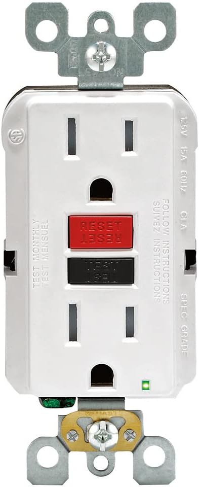 15 Amp 125-Volt Self-Test Tamper Resistant GFCI Outlet, White (4-Pack)