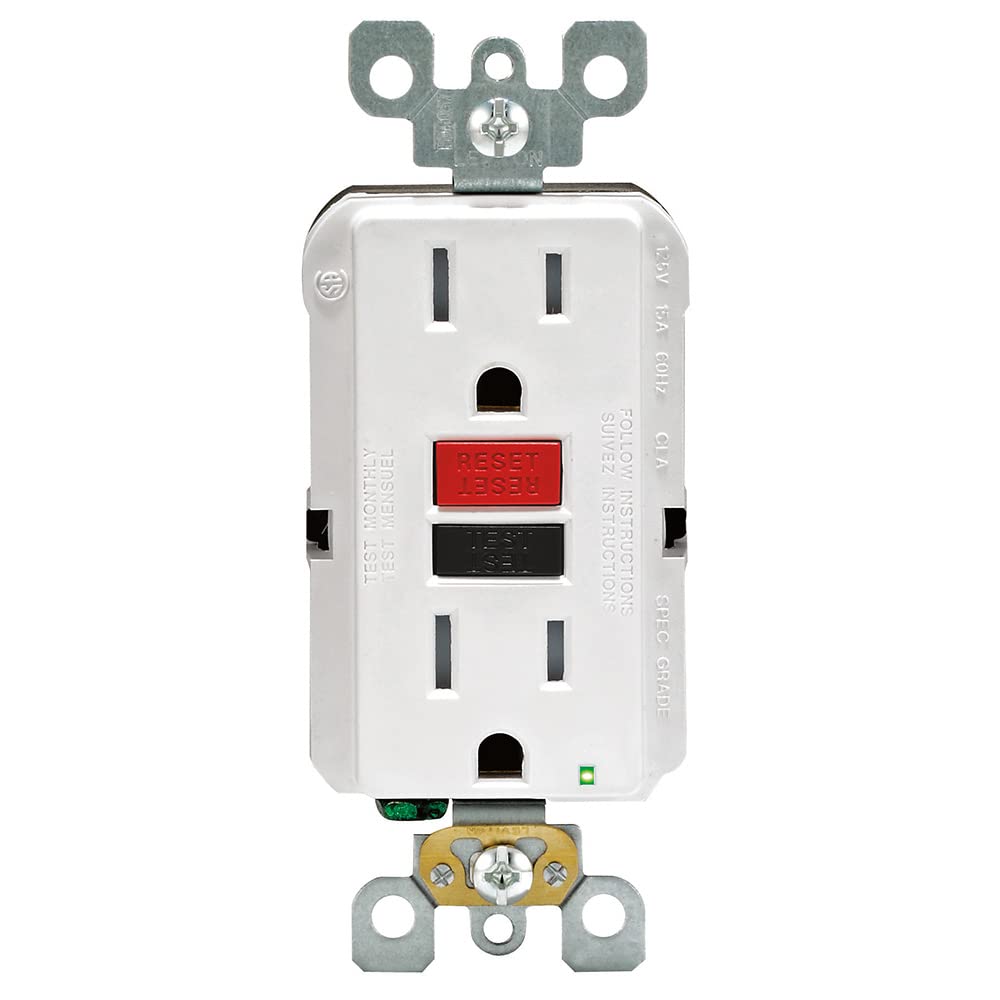 Leviton 15 Amp 125-Volt Self-Test Tamper Resistant GFCI Outlet, White (4-Pack)