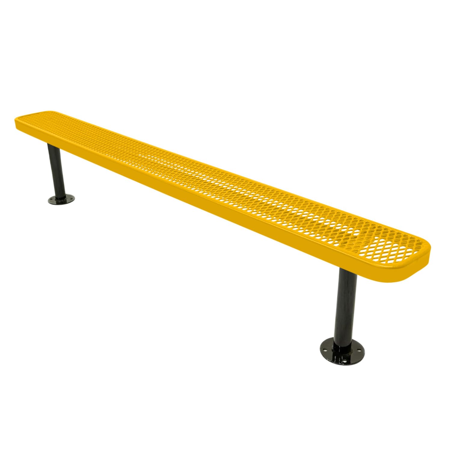 COATEDOUTDOORFURNITURE Coated Outdoor Furniture Heavy-Duty Outdoor Bench Thermoplastic Coated, Expanded Metal, Commercial-Grade Seating, Made in