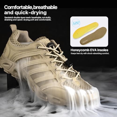 FREE SOLDIER Men’s Hiking Shoes Summer Quick Dry Work Shoes for Water Trekking Tactical Boots Ventilated Ultra Light3