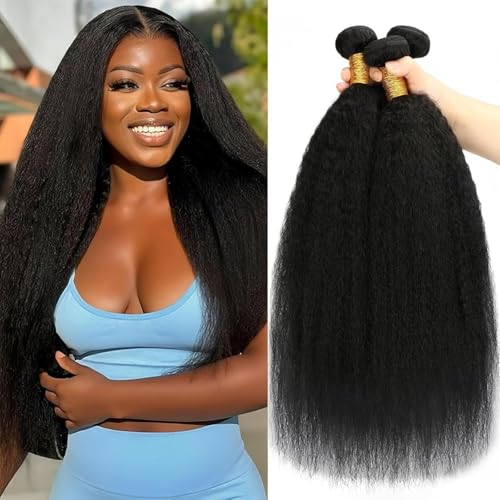 Tissage Bresilien en Lot Cheveux Humain Bouclé Kinky Straight Hair Extension Cheveux Naturel Humains Meche Bresilienne Tissage Naturel Cheveux Humain Couleur...