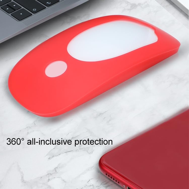 Image of RAYA Silicone Case Cover Compatible with Apple Magic Mouse, Shockproof and Scratchproof Protective Skin for Apple Magic Mouse 1 /2 [ Only Silicone Cover, Mouse NOT Included in The Offer ] (Red)