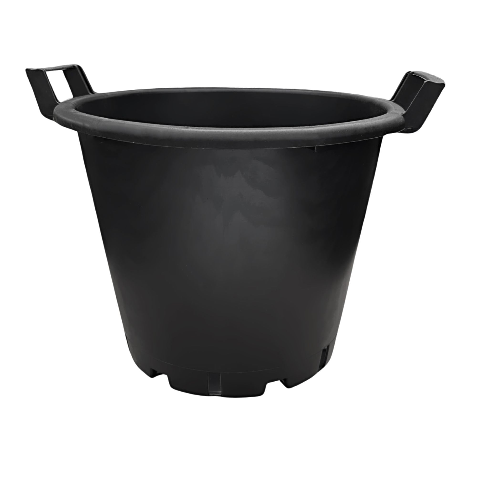 Growcery Round 1Pc Round Black Plant Pots – Durable Plastic Nursery Pots For Indoor & Outdoor Gardening | Sizes: 1L, 3L, 5L, 7.5L, 10L, 15L, 20L, 25L | Ideal For All Plants (, 60L With Handles)