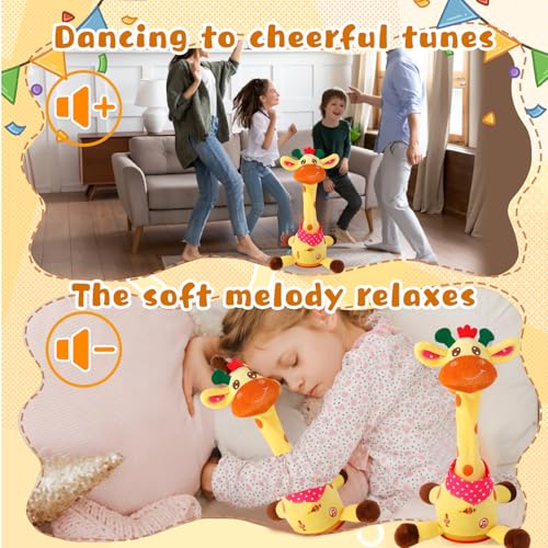 Image of Dancing Talking Giraffe Toy, Singing Musical Giraffe Plush Tummy Time Toys with Volume Adjustment, 10 Children's Songs Light Up Toys, Repeating What You Say, Baby Toys for Boys Girls