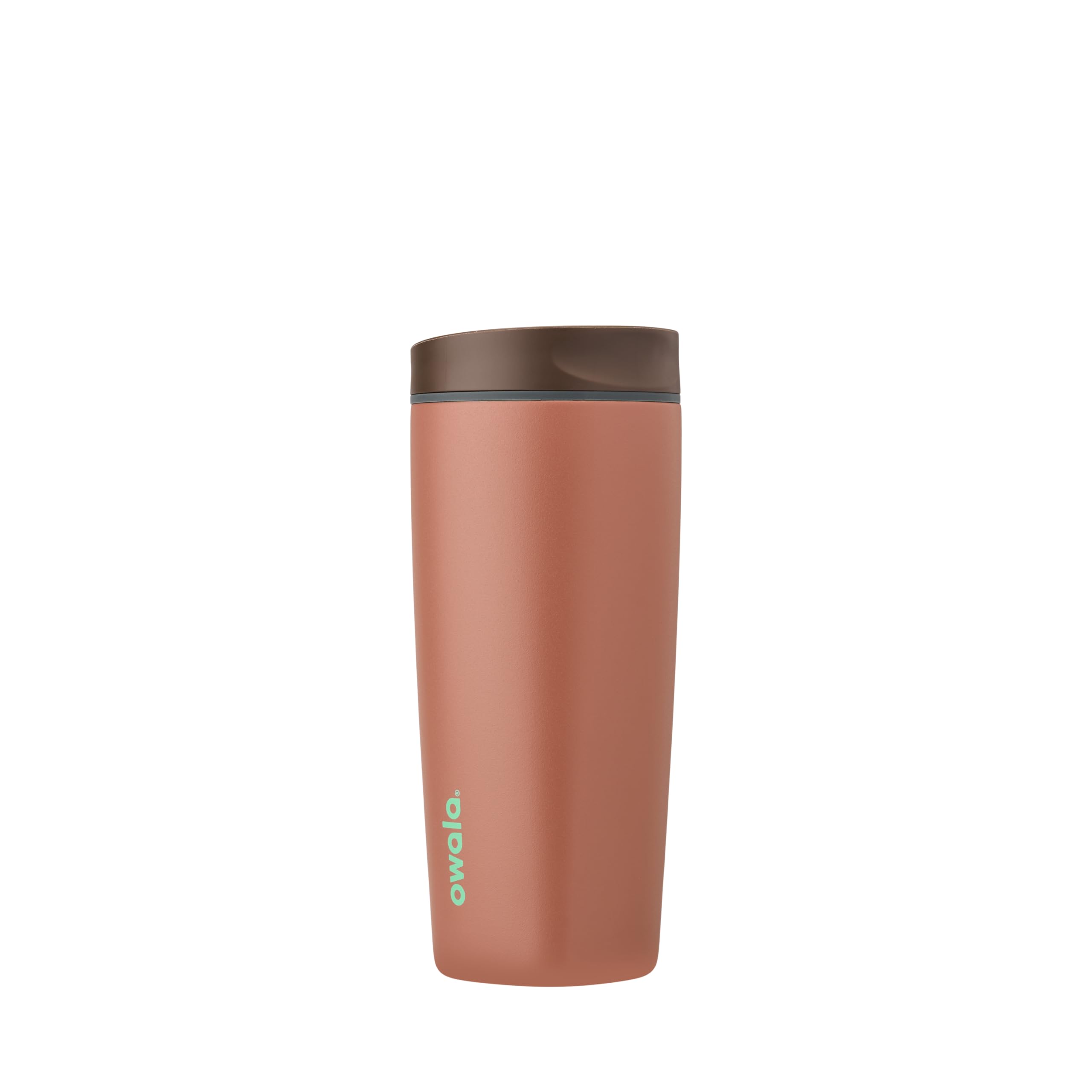 Owala SmoothSip Slider Insulated Stainless Steel Coffee Tumbler, Reusable Iced Coffee Cup, Hot Coffee Travel Mug, BPA Free 590ml, Grey/Blue (Beachy Breeze) — image 1