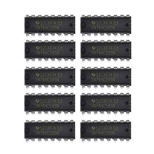 10PCS IC 74HC595 74595 SN74HC595N Registro de cambios de 8 bits DIP-16 NUEVA Y BUENA CALIDAD - Negro