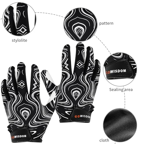 LynsaTac Youth Football Gloves Kids Silicone Grip Receiver Gloves for Kids Youth Football Gloves for Improved Ball Control - Enhance The Sport Experience Fit for 8-12 Years Old Boys - Thumbnail 3