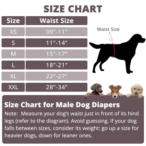 Image of Paw Legend Washable Dogs Diapers Male Dog Belly Bands for Male Dogs Diapers Reusable Puppy & Doggie Diapers Male (3 Pack, Small)
