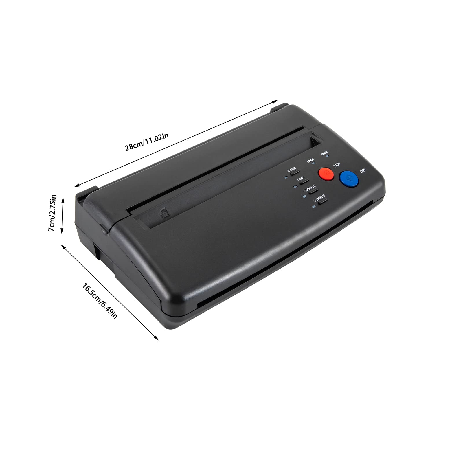 Thermal Copier Tattoo Stencil, Transfer Copier Printer Tattoo Transfer Machine Tattoo Stencil Printer for Men and Women, Black