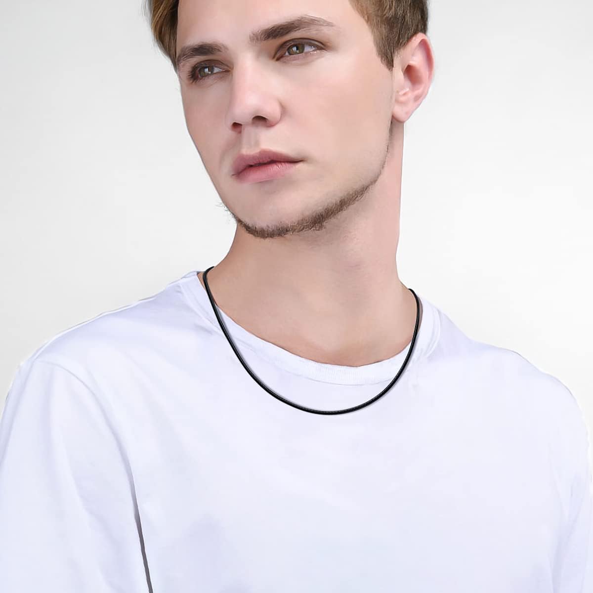 Genuine Leather Cord Chain Necklace Black Braided Wax Rope Chain with 925 Sterling Silver Clasp 14 16 18 20 22 24 26 28 Inches - Image 2