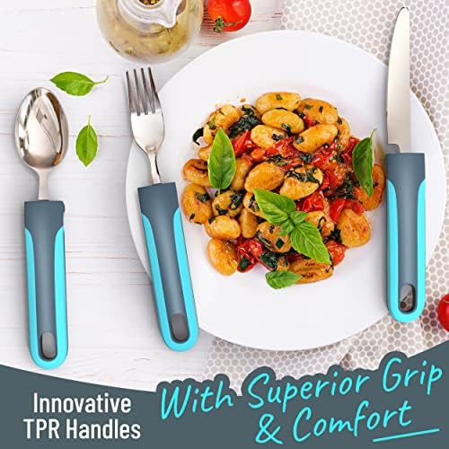 iMedic Easy Grip Cutlery - Great for The Elderly, Disabled Or Those Suffering with Tremors and Trembling Hands. Easy Pick up. (1x Set)