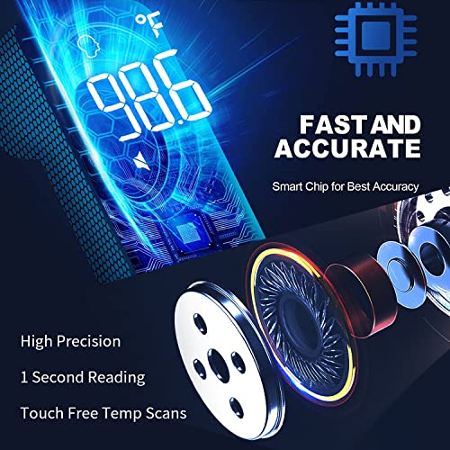 No-Touch Forehead Thermometer, Digital Thermometer With Fever Indicator, Baby And Adults Thermometer With Fever Alarm, Thermometer With 3-Color Lcd Display & Memory Function, Rechargeable, For Family #TOP4