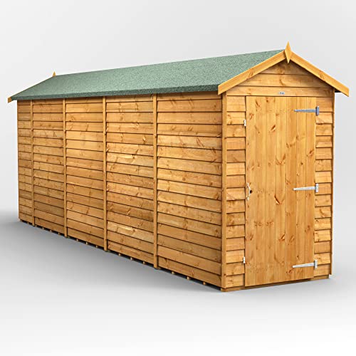 Powersheds High Grade Premium Apex Overlap Wooden Cabin with Security Features, Door & Window Flexibility, made from 10 mm Extra Thick Timber & Toughened Glass