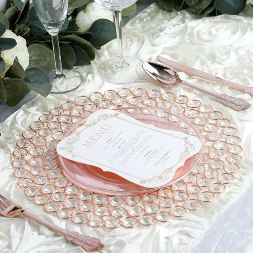 Platos cargadores de 14 pulgadas, pack de 2, dorado rosa miniatura 2