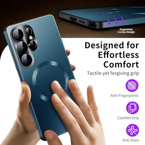 Image of for Samsung Galaxy S24 Ultra Case, Heavy-Duty Slim Design Compatible with MagSafe, Strong Magnetic Shockproof Protection for Screen & Camera Cover Case for Samsung S24 Ultra,Blue