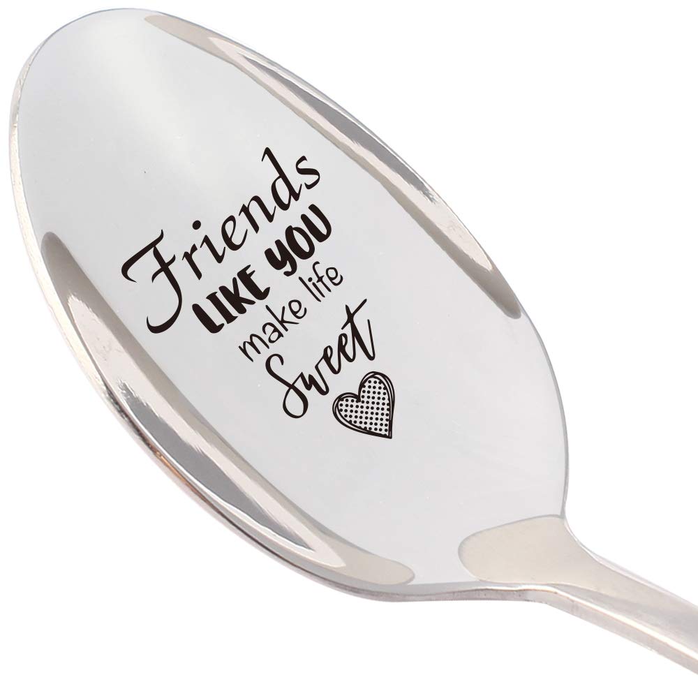 Graviertes Löffel-Set „Sisters Are Like Stars“ – Edelstahl, 18 Cm, Geschenkbox, Für Schwester