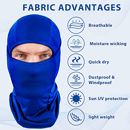 Sheverch Ski Mask For Men Women Balaclava Face Mask Breathable Uv Protection Football Running Riding Motorcycle Cycling Blue #TOP1