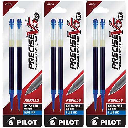 Image of Pilot Rolling Ball Refills for Precise V5 Retractable, Extra Fine Point, Blue Ink, 6 Count (14727)