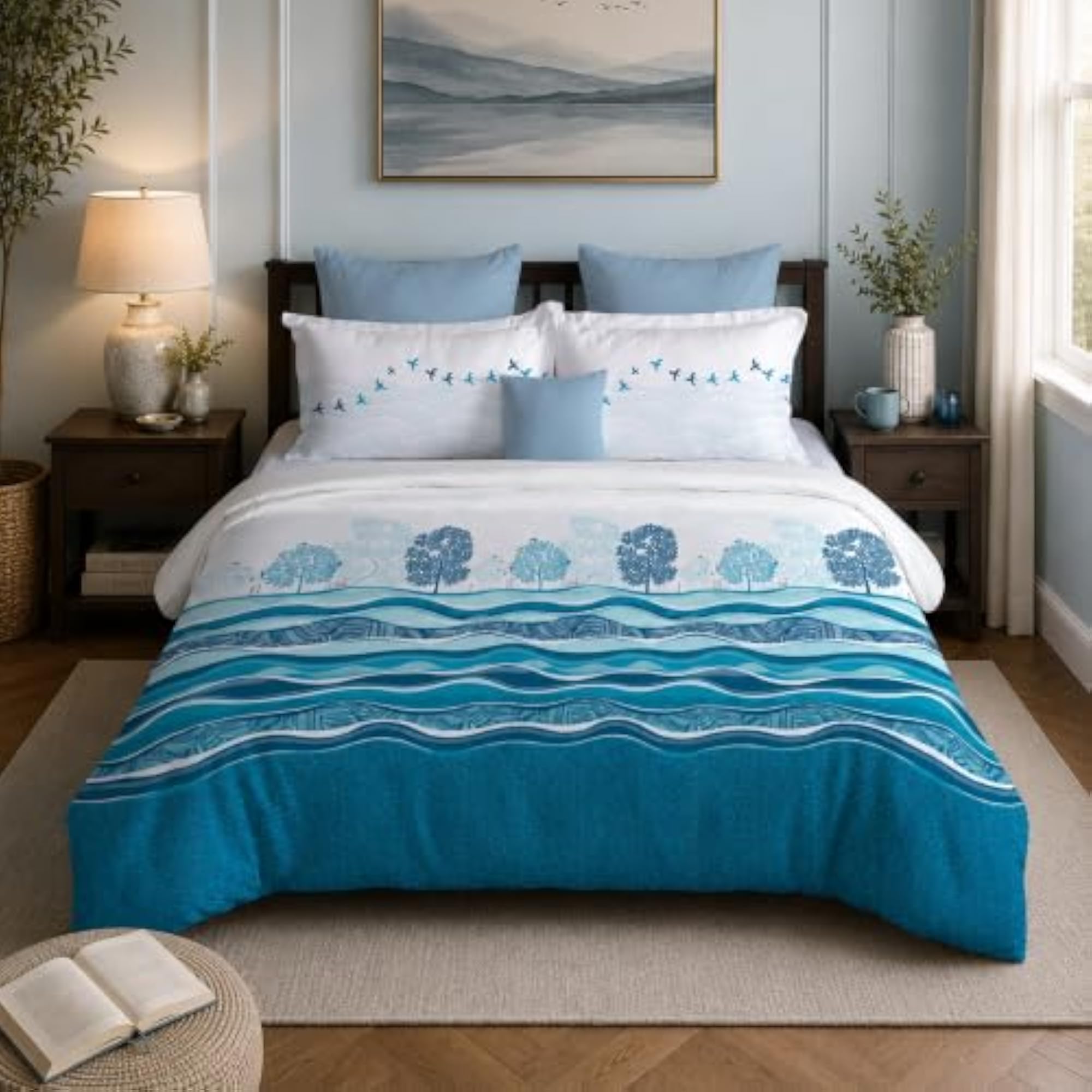 Myrident Bedsheet for Double Bed King Size, 210 TC Cotton