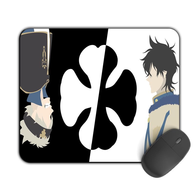 Image of Printed Design Mouse Pad Yuno X Asta (200MM X 240 X 3MM) Enhance Gaming and Work Performance Comfortable and Precise Non-Slip Water Proof Black Clover Mouse Pad.