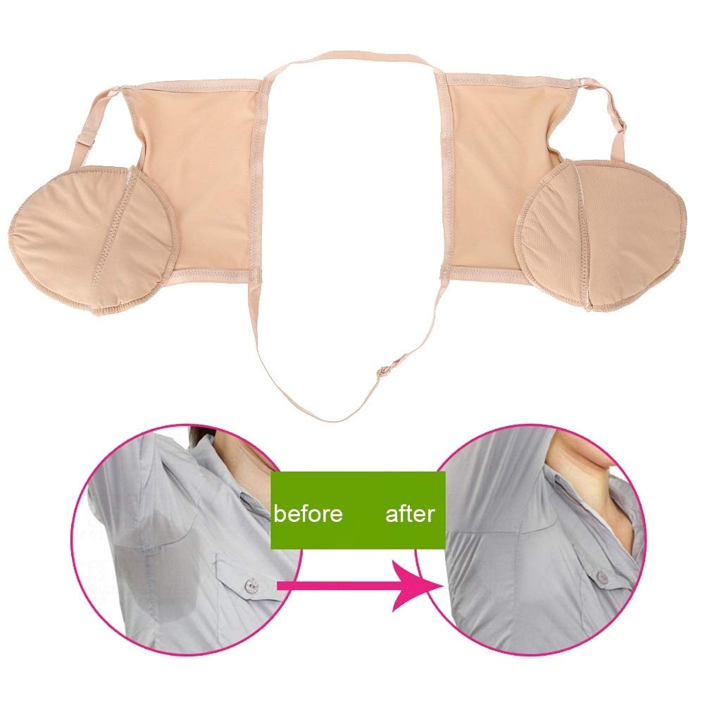 Underarm Sweat Pads - Reusable Cotton Armpit Durable Anti-Sweat Underarm Sweat Absorbent Pads Skin Tone for Men Women - Image 2