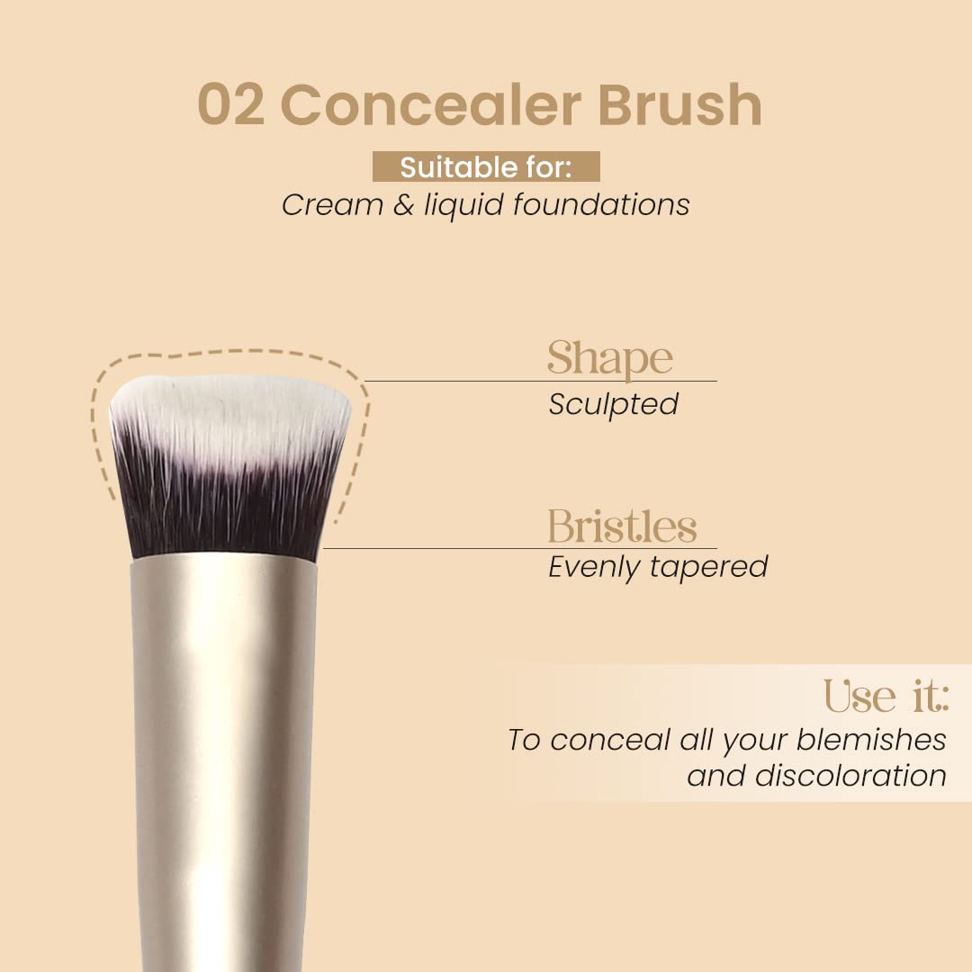 Milagro Beauty Concealer Brush 02 – For Cream & Liquid Foundation, Nose Contour, Highlighting & Precise Undereye Coverage, Small Tapered Brush, Smooth Blending, Vegan & Cruelty-Free 1