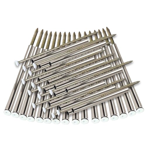 30 Sets Gutter Screws White 3304719PK 7-Inch with Stainless Steel Ferrule Durable Gutter Nails and Spikes Easy-to-Install Secure Gutter Fasteners for Renovation and Maintenance of gutters