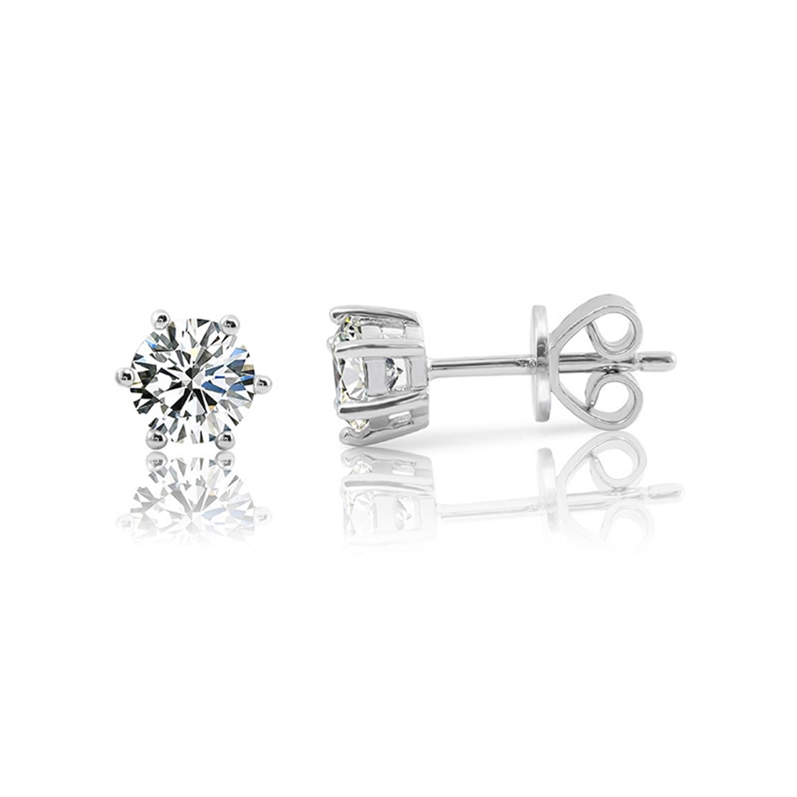 KnSam Prawdziwe złoto biżuteria kolczyki 18K / 14K / 9K / srebro wysokiej próby 925, 6 pazurów, kolczyki na Boże Narodzenie z moissanit 0,5 ct kolczyki secesyjne prawdziwe złoto biżuteria