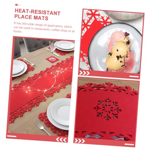 Sets de table de Noël flocon de neige Amosfun aux finitions soignées pour réveillon - 6
