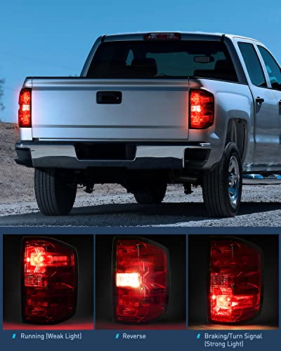 Image of Nilight Taillight Assembly Compatible with 2014 2015 2016 2017 2018 2019 Chevy Silverado 1500 2500HD 3500HD 2015-2019 GMC Sierra 3500HD 2019 Silverado 1500LD OE Style Rear Lamp Passenger Side
