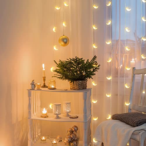 Acelist 20Ft 40 Led Moon String Lights - Warm White, Dual Power Battery & Usb Operated, Safe & Versatile Fairy Lights For Children's Rooms, Bedroom, Party, Christmas Tree Decoration (Indoor & Outdoor) #TOP7