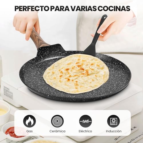 Opiniones de Sartenes para crepes comprados en linea. 17 Sartenes para crepes marca HEEDU (2)
