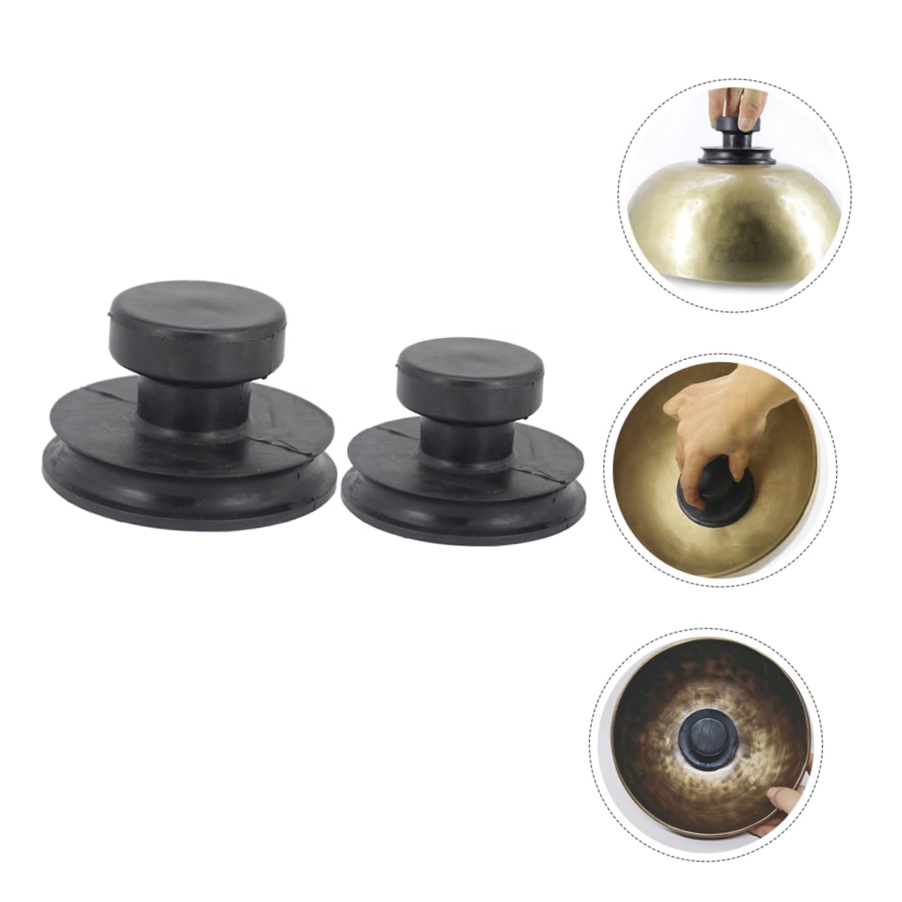 Lot de 2 ventouses en caoutchouc pour bols chantants - 40 mm - 60 mm - Ventouses stables pour bol chantant tibétain - et détente