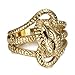 BOBIJOO Jewelry - Bague chevalière Double Serpents Entrelacés 2 Têtes Acier Inoxydable Or Doré Plaqué Homme Femme - 60 (9 US), Doré Or Fin - Acier Inoxydable 316